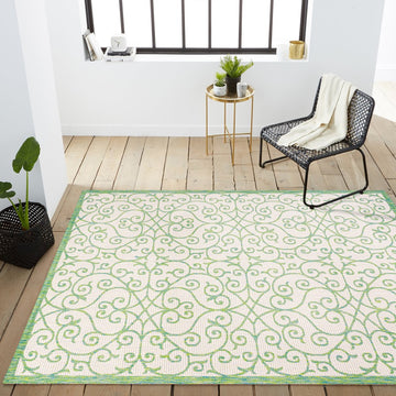 Madrid Vintage Filigree Textured Weave Indoor/outdoor Area Rug